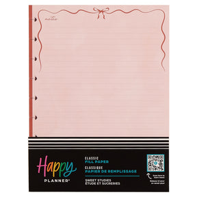 Happy Planner Sweet Studies Classic Fill Paper with pink cover and black label on a white background