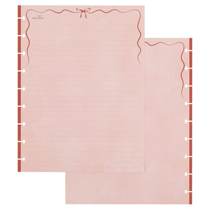 Happy Planner refill paper Pink planner insert with red decorative elements on a white background