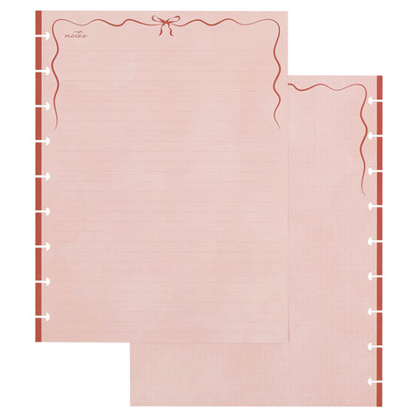 Happy Planner refill paper Pink planner insert with red decorative elements on a white background