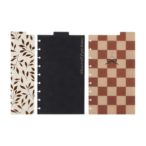 Happy Planner Modern Charm Classic Dashboard Set of four notebooks with different designs on a white background