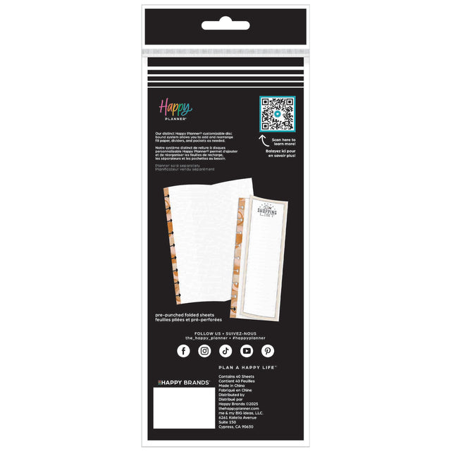 Happy Planner Grocery List Classic Folded Fill Paper