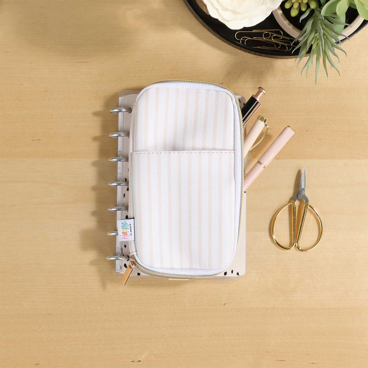 Happy Planner MINI Peachy Stripes Accessory Zip Pouch