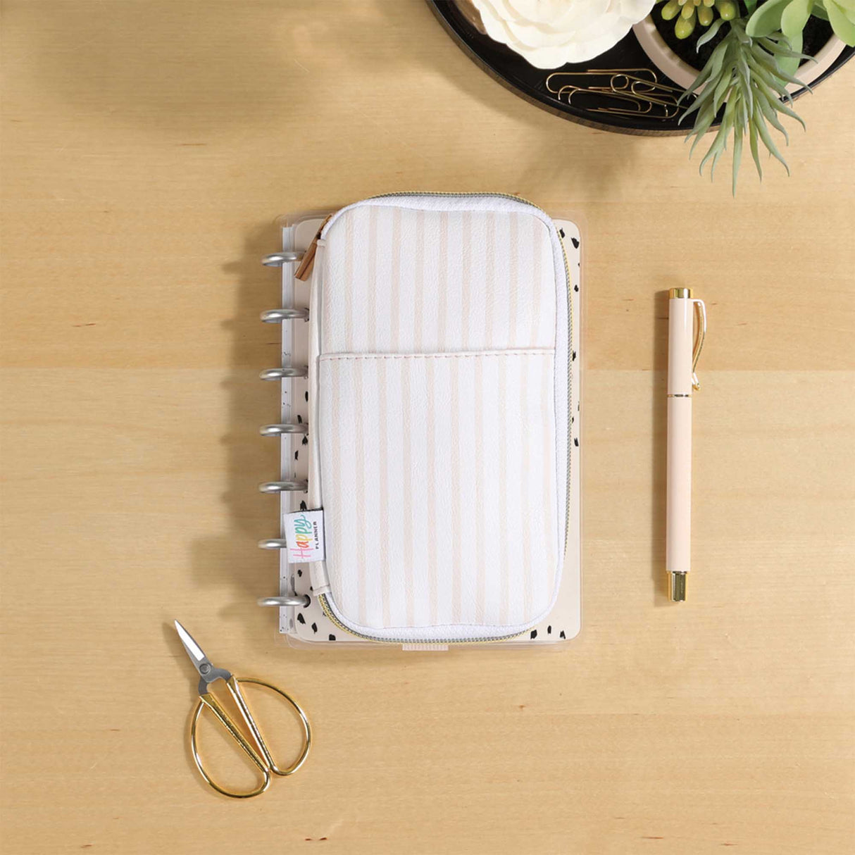 Happy Planner MINI Peachy Stripes Accessory Zip Pouch