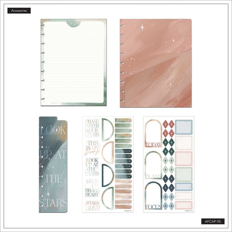 Starlit Glow filler paper and decorative celestial stickers
