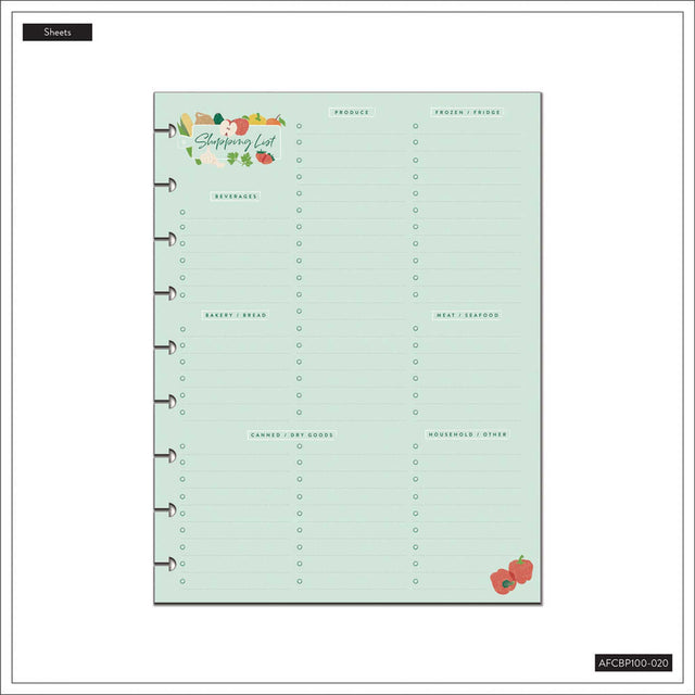 Happy Planner Cooking 101 Classic Block Pad - Checklist Lined