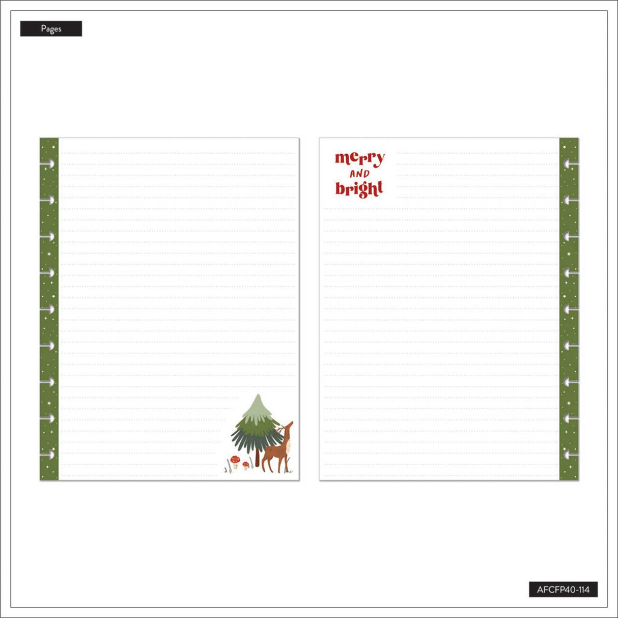 Happy Planner Woodland Seasons Christmas CLASSIC Fill Paper