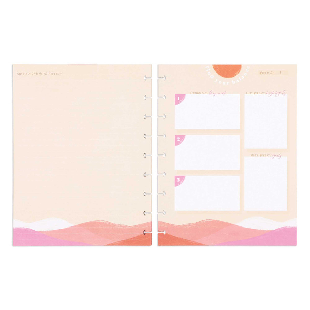 Happy Planner Organic Wellness CLASSIC Fill Paper - Lined + Weekly