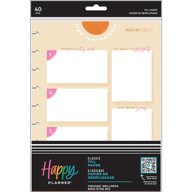 Happy Planner Organic Wellness CLASSIC Fill Paper