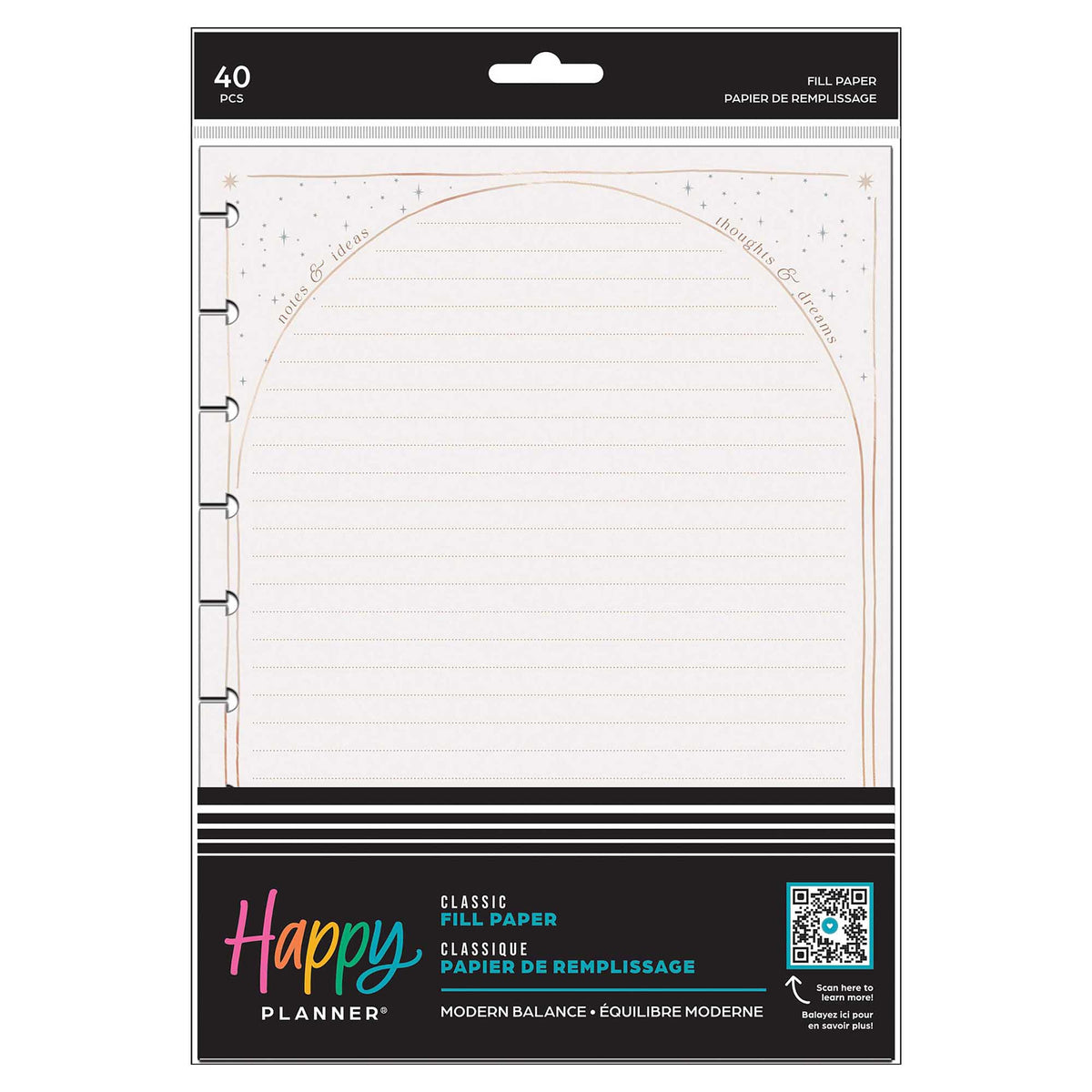 Happy Planner Modern Balance Classic dotted-lined filler paper