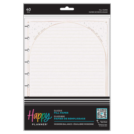 Happy Planner Modern Balance Classic dotted-lined filler paper