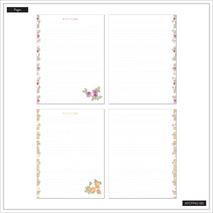Four Seasonal Sidewalks lined pages with seasonal floral artwork