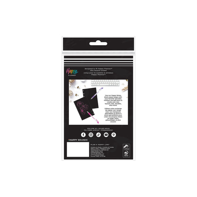 Happy Planner Black MINI Fill Paper
