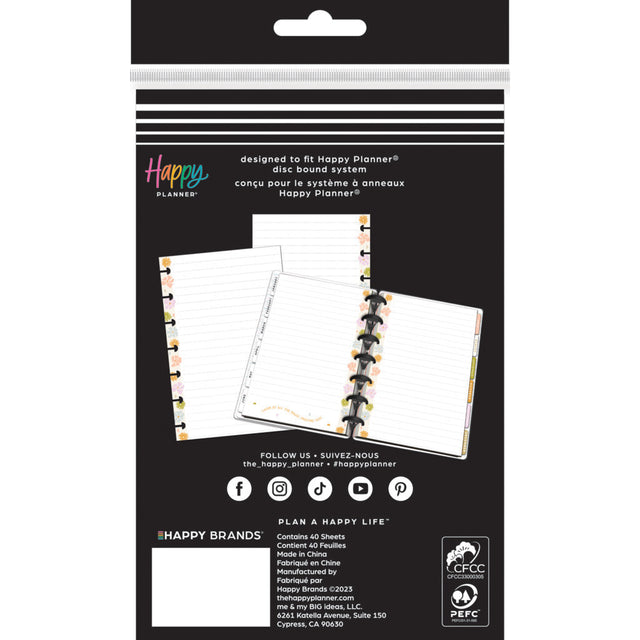 Happy Planner Desert Thistle Mini Fill Paper - Lined