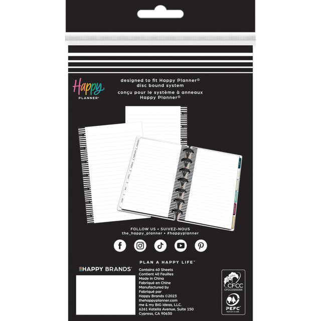 Happy Planner Simple Essentials Mini Fill Paper - Lined