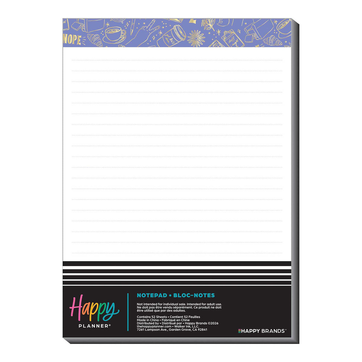 Happy Planner Pajama Plans lined notepad