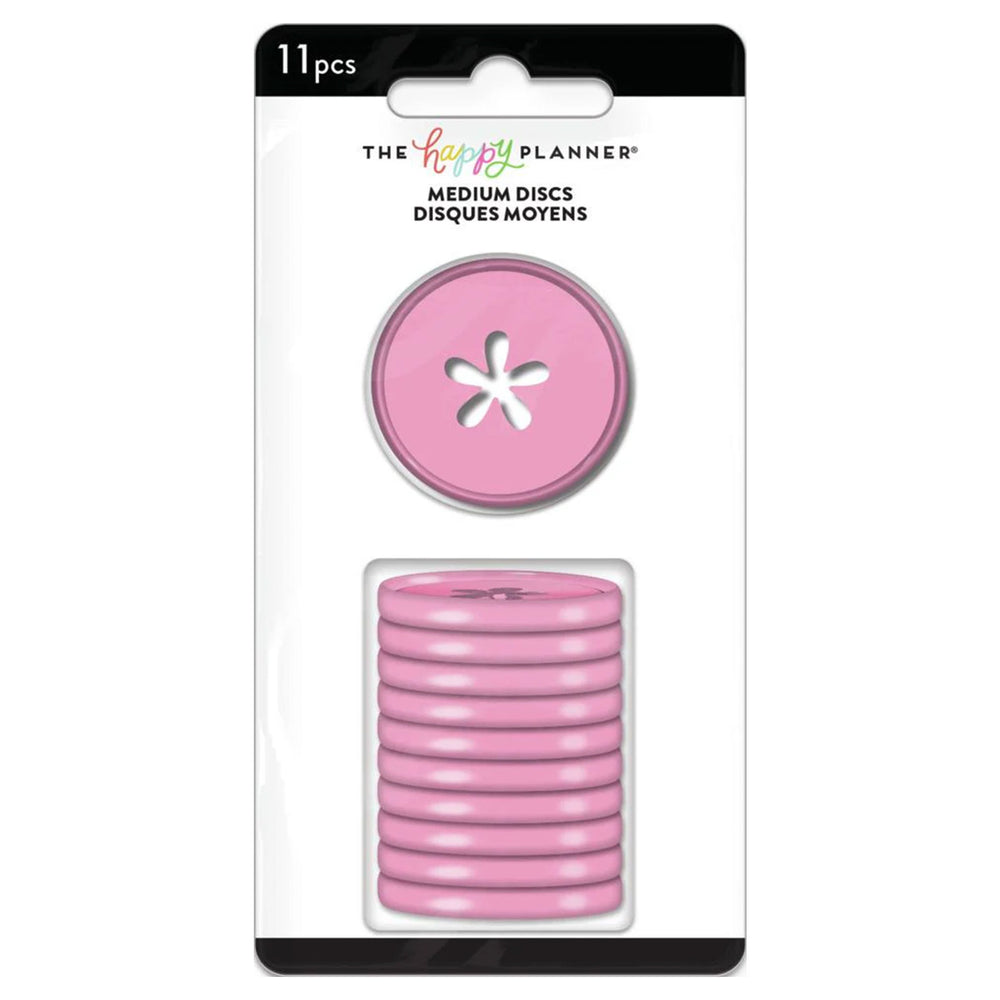 Happy Planner Pink Flower Medium Plastic Discs