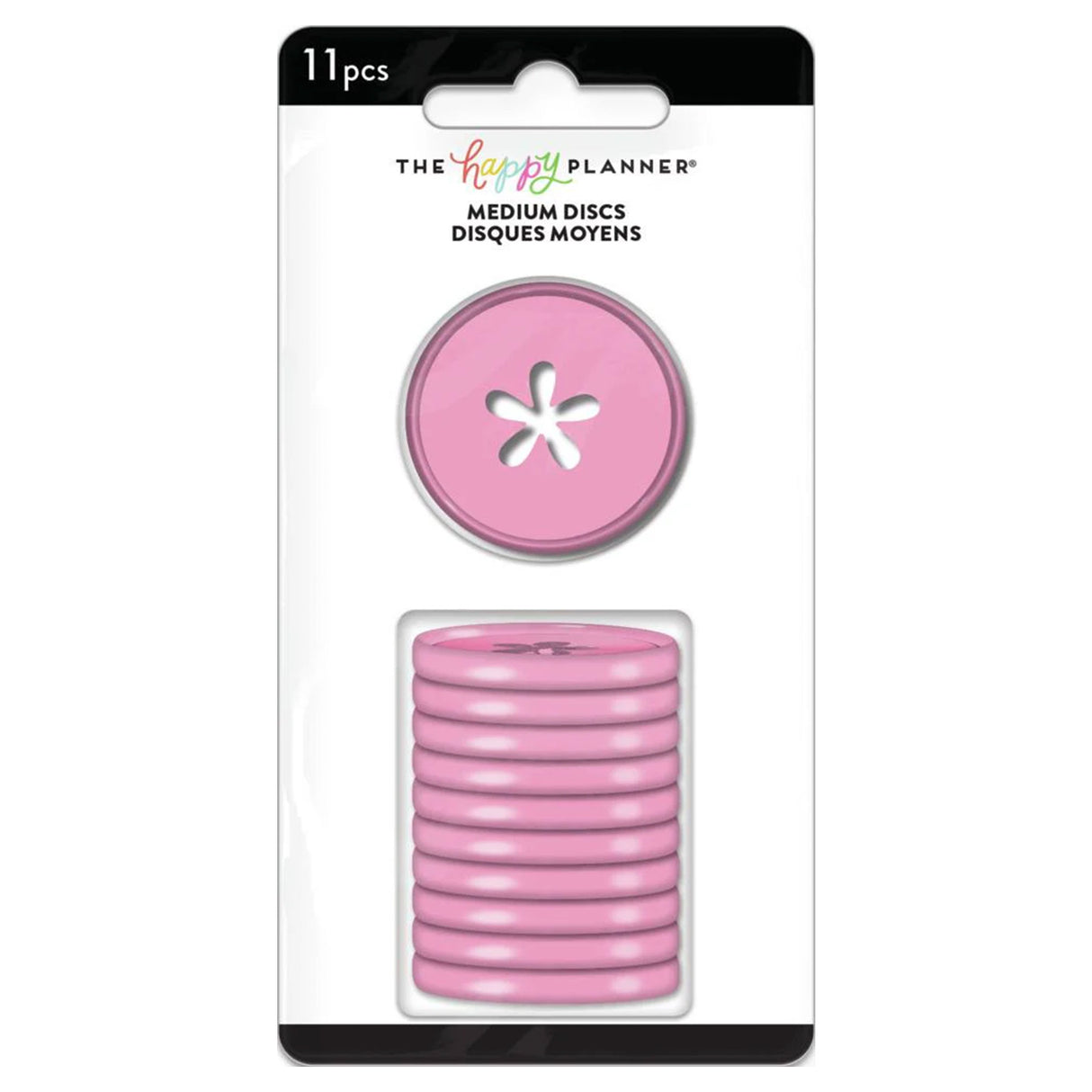 Happy Planner Pink Flower Medium Plastic Discs