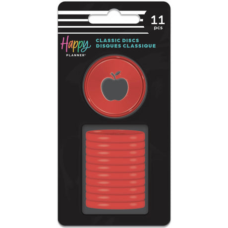 Happy Planner Apple Red Medium Plastic Discs