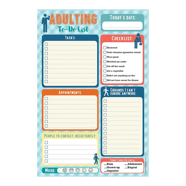 Adulting Note Pad Checklist