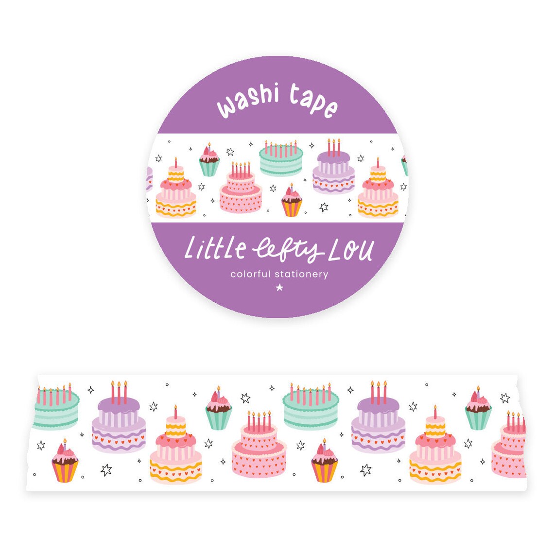 Birthday Cake Wide Washi Tape by Little Lefty Lou