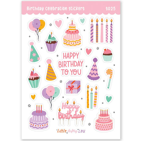 Birthday Celebration Stickers by Little Lefty Lou