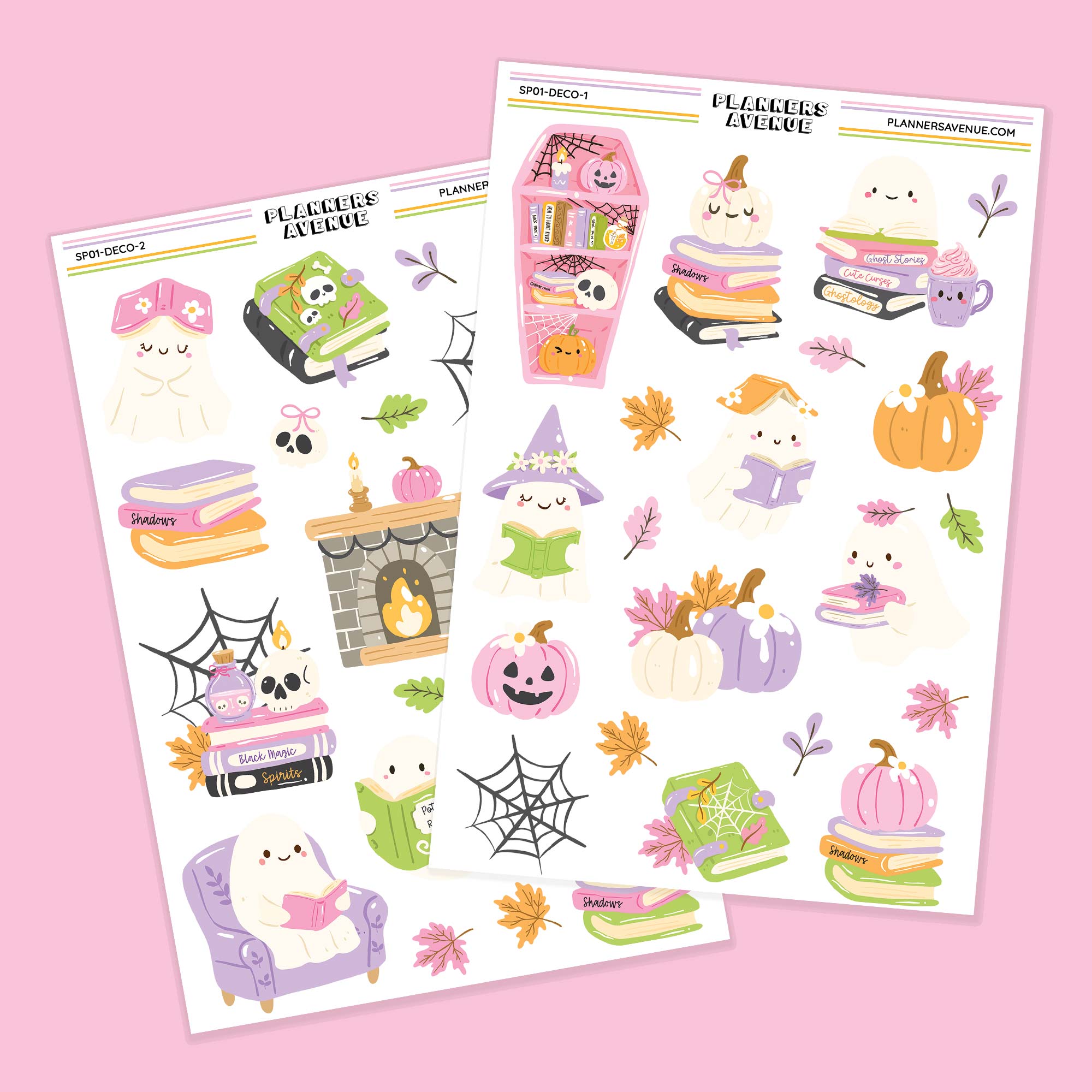 Bookish Halloween Ghost Decorative Sticker Sheets
