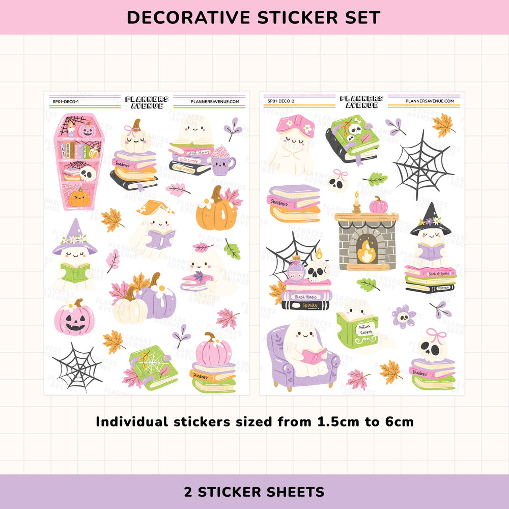 Decorative sticker set with Halloween-themed designs