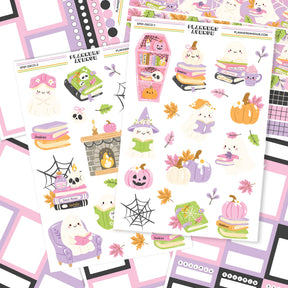 Bookish Halloween Ghosts Sticker Pack sheets