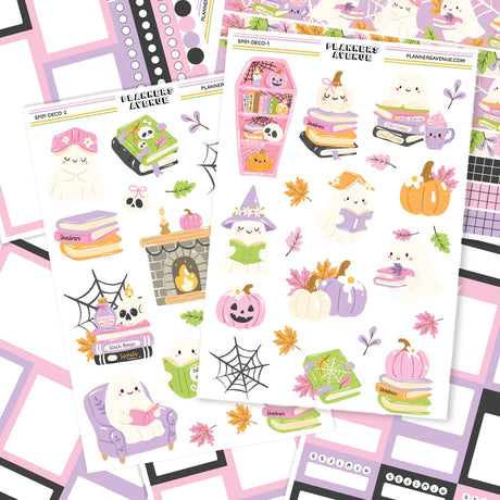 Bookish Halloween Ghosts Sticker Pack sheets