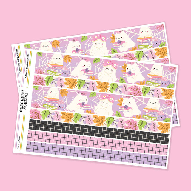 Halloween Bookish Ghost Washi Strip Stickers