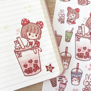 Bubble Tea Washi Stickers by Cherry Rabbit