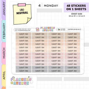 Custom Header Planner Stickers