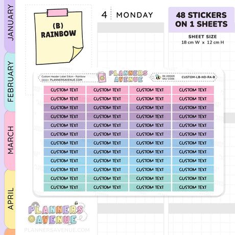 Custom Header Planner Stickers