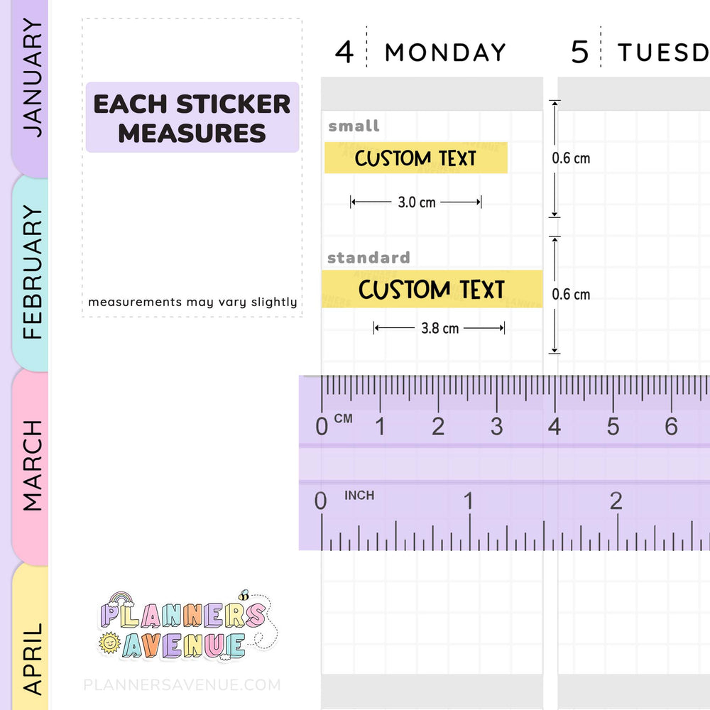 Custom Header Planner Stickers