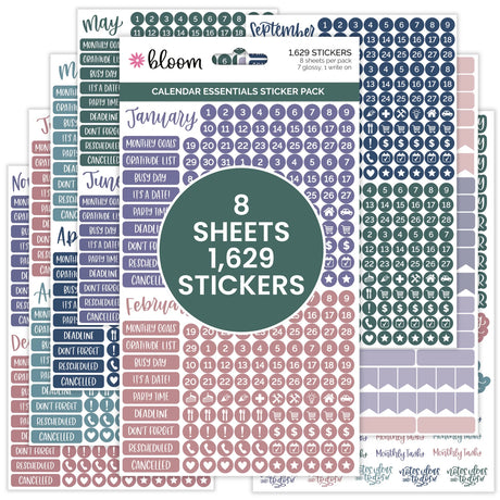 Date Day Months Stickers - Bloom Daily Planners