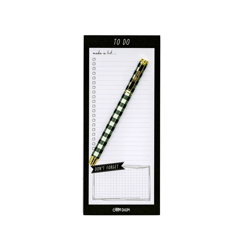 Carpe Diem Black Magnetic To Do List Notepad