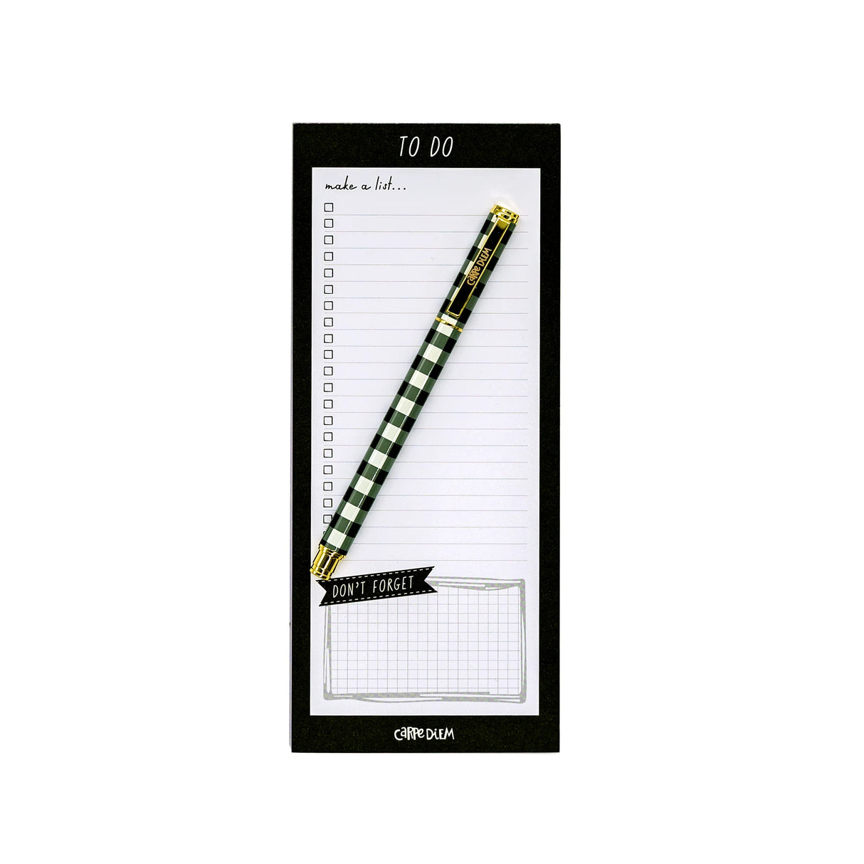 Carpe Diem Black Magnetic To Do List Notepad