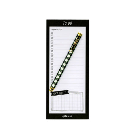 Carpe Diem Black Magnetic To Do List Notepad