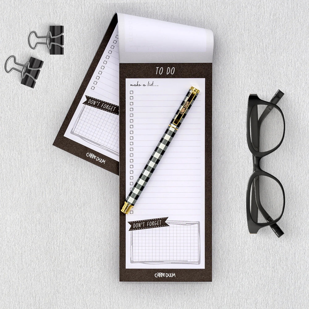 Carpe Diem Black Magnetic To Do List Notepad