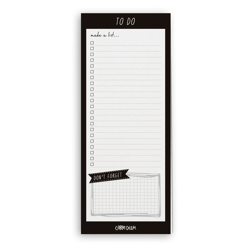 Carpe Diem Black Magnetic To Do List Notepad