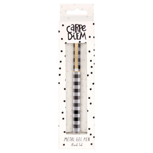 Carpe Diem Buffalo Check Metal Gel Pen