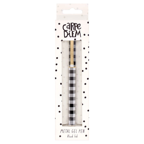 Carpe Diem Buffalo Check Metal Gel Pen