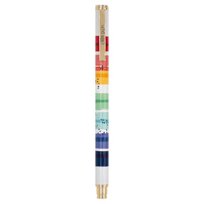 Carpe Diem Colour Metal Gel Pen multicolour with a gold clip on a white background