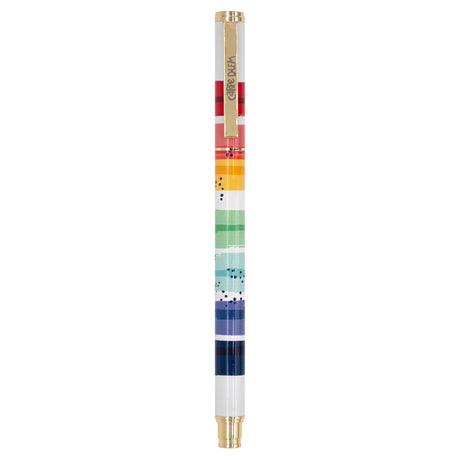 Carpe Diem Colour Metal Gel Pen multicolour with a gold clip on a white background