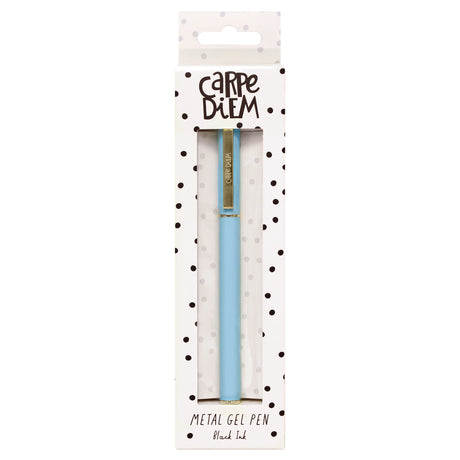 Carpe Diem Sky Blue Metal Gel Pen
