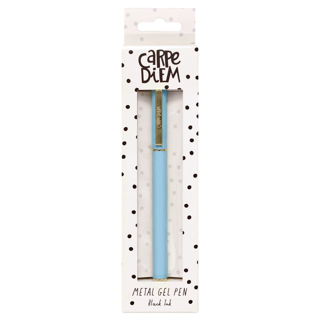 Carpe Diem Sky Blue Metal Gel Pen