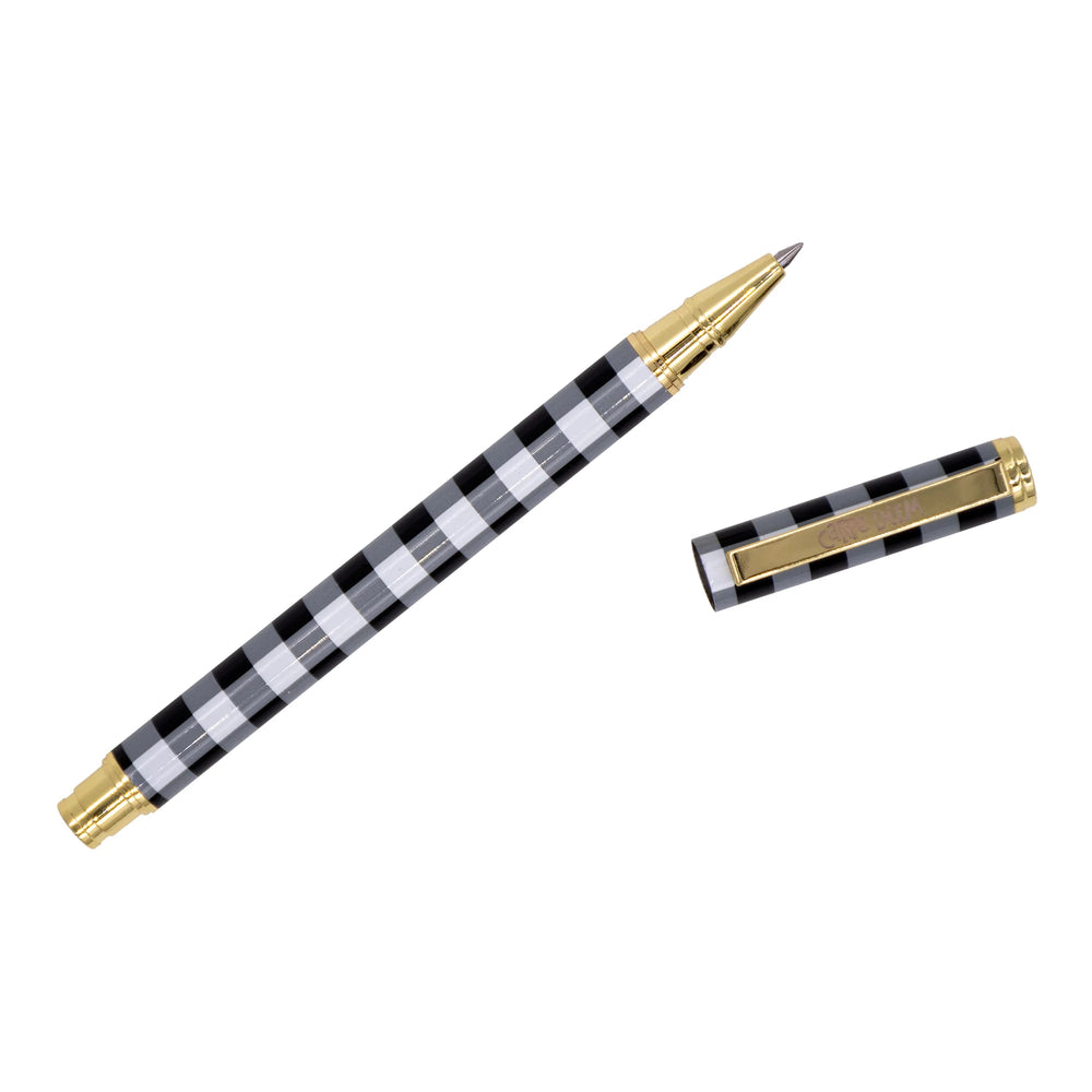 Carpe Diem Buffalo Check Metal Gel Pen