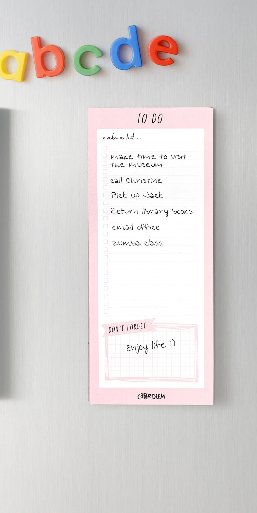 Carpe Diem Ballerina Pink Magnetic To Do List Notepad