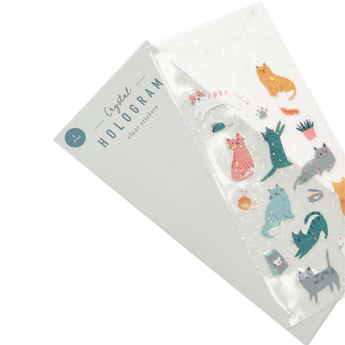 Cat Crystal Holographic Clear Stickers