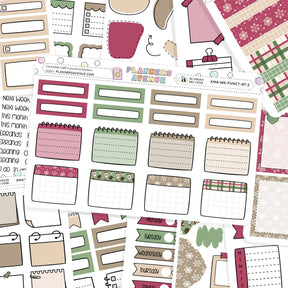 Christmas Cafe Functional Planner Stickers Bundle Collection of planner stickers with various designs on a white background